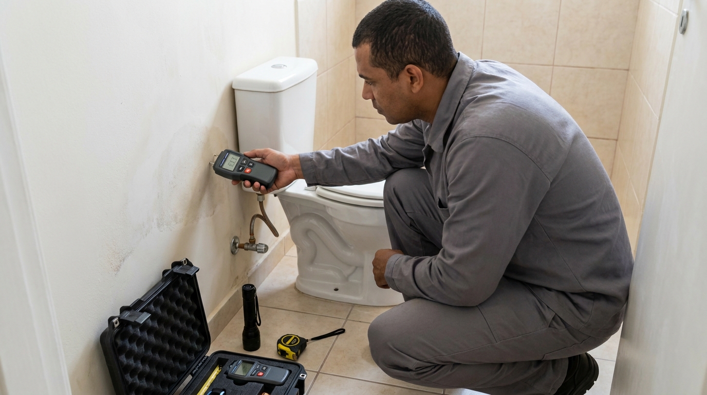 Técnico de caça vazamento em residência em Ipatinga‑MG